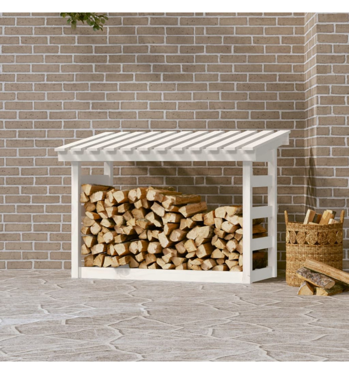 Support pour bois de chauffage Blanc 108x64,5x78 cm Bois de pin | Mobilier & Déco