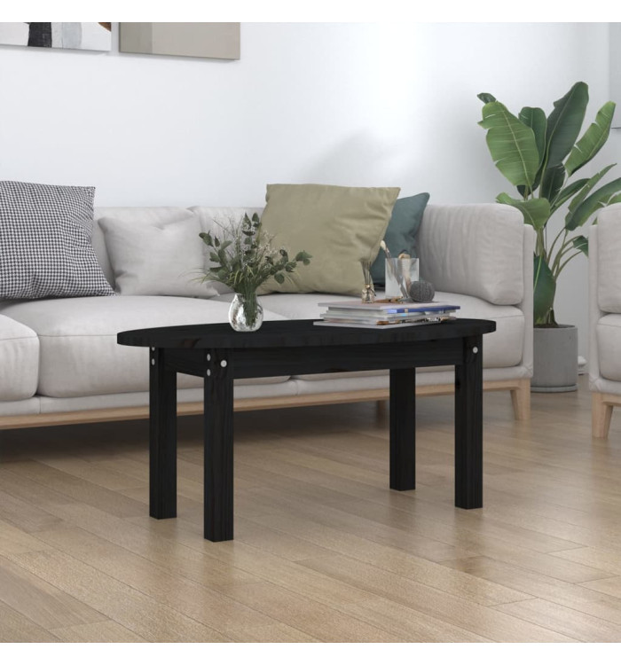 Table basse Noir 80x40x35 cm Bois massif de pin | Mobilier & Déco