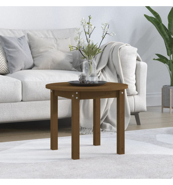 Table basse Marron miel Ø 55x45 cm Bois massif de pin | Mobilier & Déco