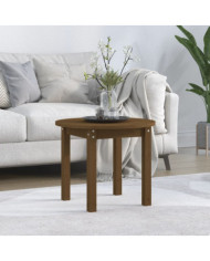 Table basse Marron miel Ø 55x45 cm Bois massif de pin | Mobilier & Déco