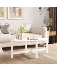Table basse Blanc 118x63x45 cm Bois massif de pin | Mobilier & Déco