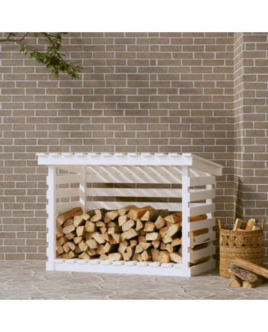 Support pour bois de chauffage Blanc 108x73x79 cm Bois de pin | Mobilier & Déco