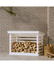 Support pour bois de chauffage Blanc 108x73x79 cm Bois de pin | Mobilier & Déco