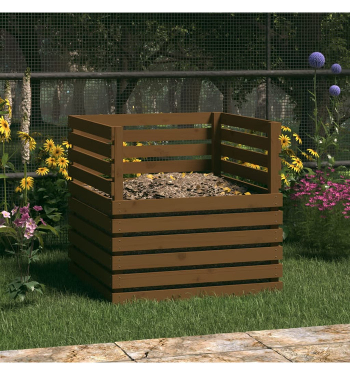 Composteur Marron miel 80x80x78 cm Bois massif de pin | Mobilier & Déco