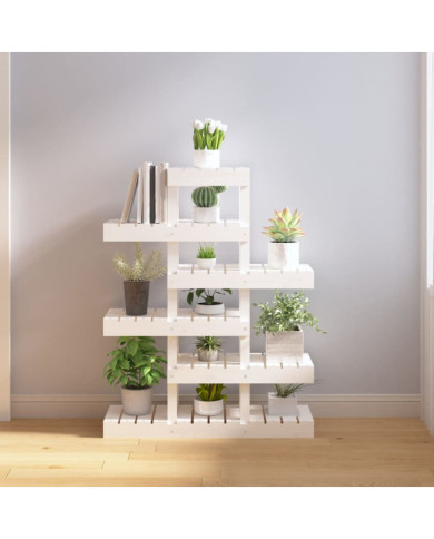 Support à plantes Blanc 85x25x109,5 cm Bois massif de pin | Mobilier & Déco