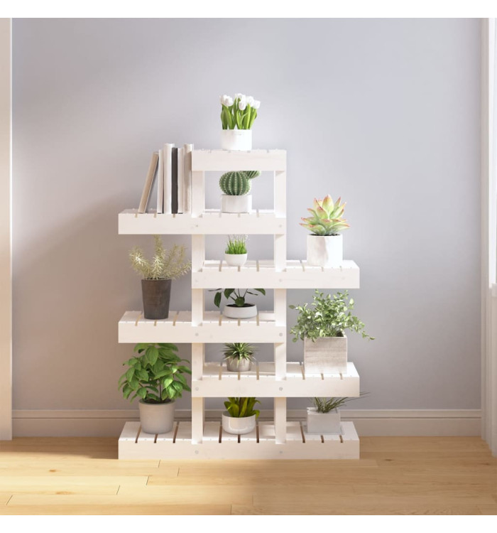 Support à plantes Blanc 85x25x109,5 cm Bois massif de pin | Mobilier & Déco