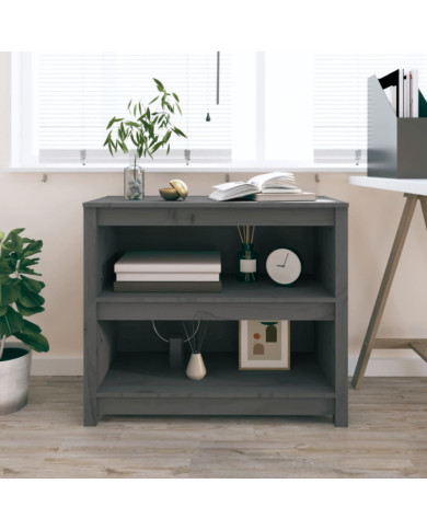 Bibliothèque Gris 80x35x68 cm Bois de pin massif | Mobilier & Déco