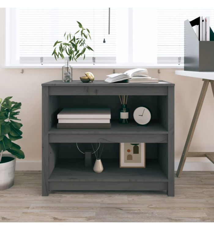 Bibliothèque Gris 80x35x68 cm Bois de pin massif | Mobilier & Déco