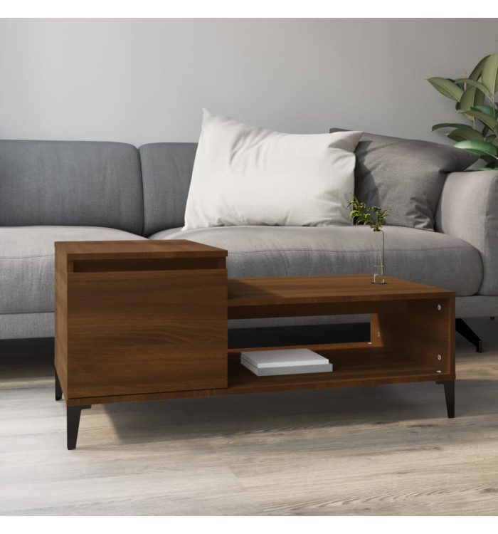 Table basse Chêne marron 100x50x45 cm Bois d'ingénierie | Mobilier & Déco