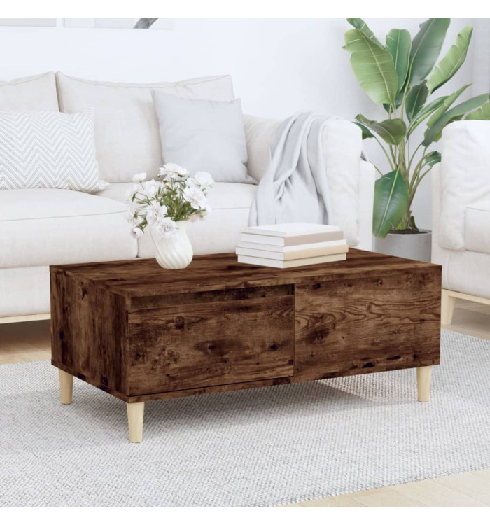 Table basse Chêne fumé 90x50x36,5 cm Bois d'ingénierie | Mobilier & Déco