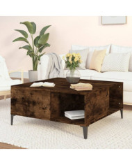 Table basse chêne fumé 80x80x36,5 cm bois d'ingénierie | Mobilier & Déco