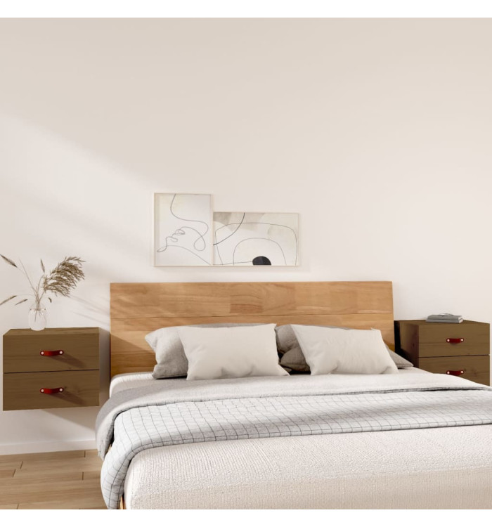 Tables de chevet murales 2 pcs Marron miel 50x36x40 cm | Mobilier & Déco
