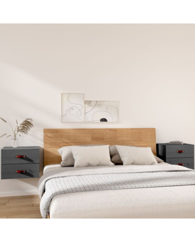 Tables de chevet murales 2 pcs Gris 50x36x40 cm | Mobilier & Déco