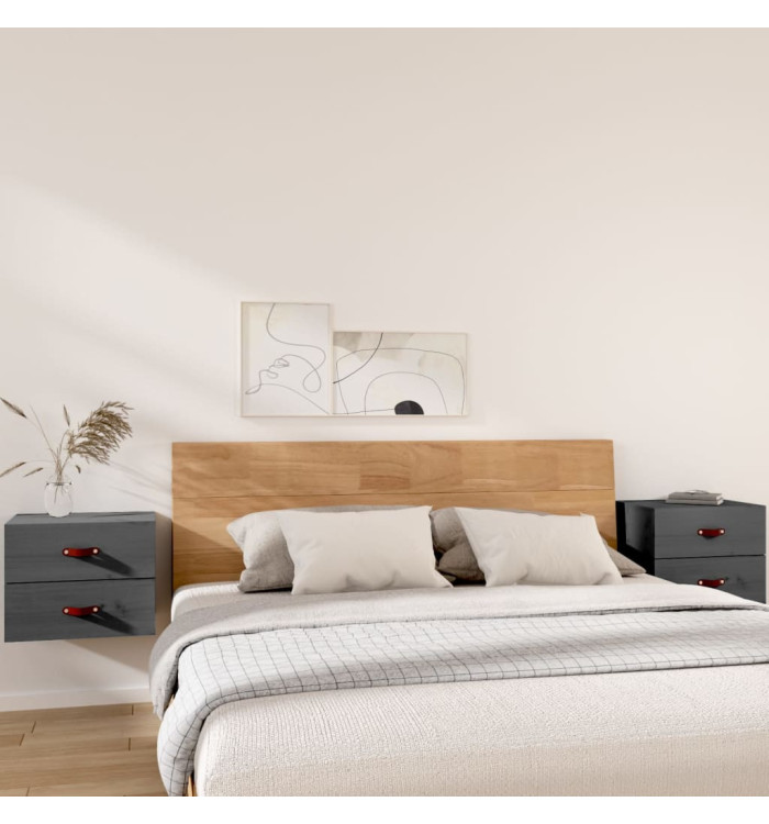 Tables de chevet murales 2 pcs Gris 50x36x40 cm | Mobilier & Déco