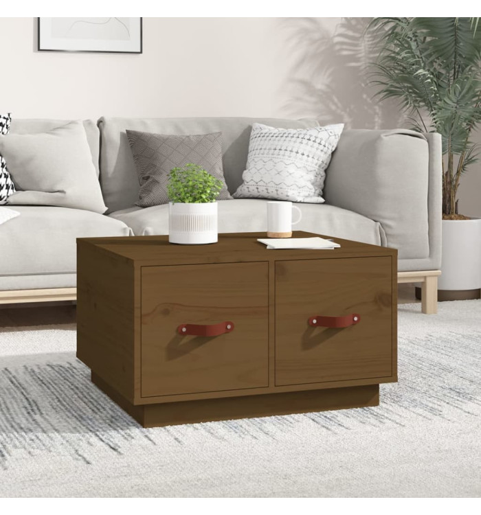 Table basse Marron miel 60x53x35 cm Bois massif de pin | Mobilier & Déco