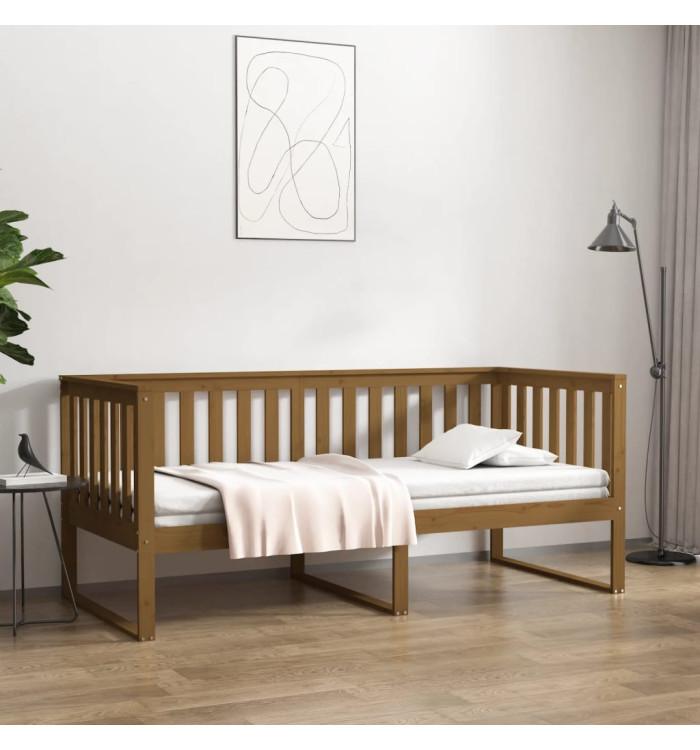 Lit de jour sans matelas marron miel 90x190 cm bois pin massif | Mobilier & Déco