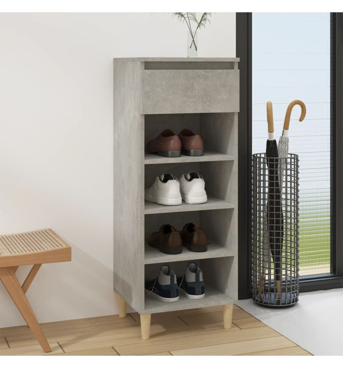 Armoire à chaussures Gris béton 40x36x105 cm Bois d'ingénierie | Mobilier & Déco