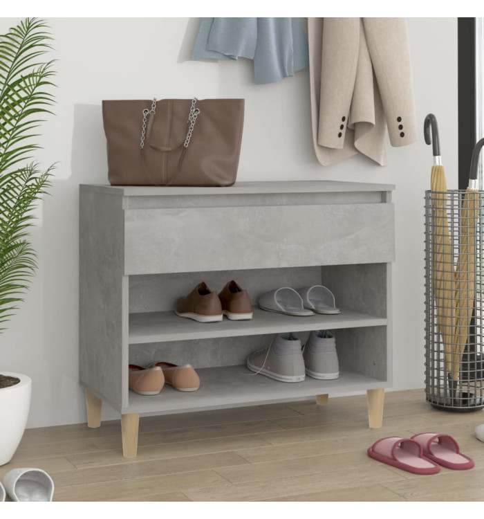 Armoire à chaussures Gris béton 70x36x60 cm Bois d'ingénierie | Mobilier & Déco
