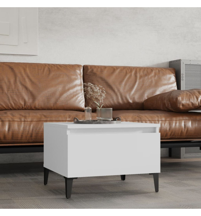 Table d'appoint Blanc 50x46x35 cm Bois d'ingénierie | Mobilier & Déco