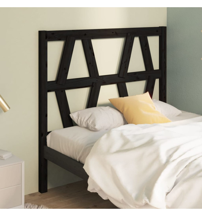 Tête de lit Noir 106x4x100 cm Bois massif de pin | Mobilier & Déco