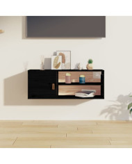 Armoire murale Noir 80x30x30 cm Bois de pin massif | Mobilier & Déco