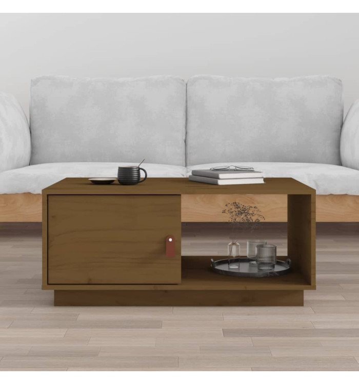 Table basse Marron miel 80x50x35,5 cm Bois massif de pin | Mobilier & Déco