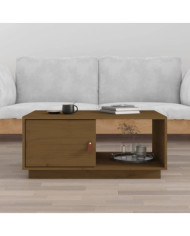 Table basse Marron miel 80x50x35,5 cm Bois massif de pin | Mobilier & Déco