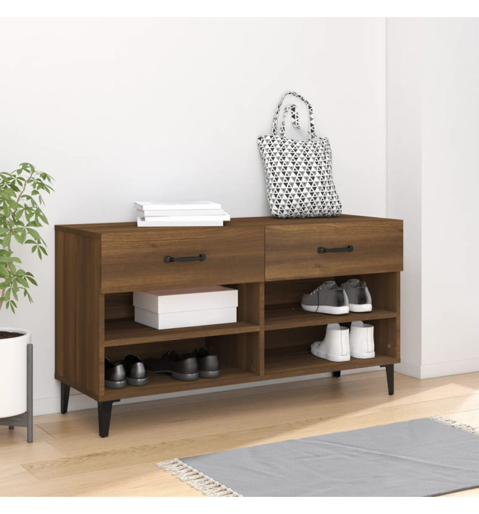 Meuble à chaussures Chêne marron 102x35x55 cm Bois d'ingénierie | Mobilier & Déco