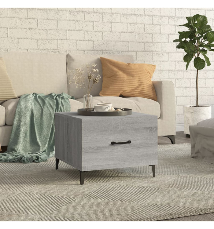 Table basse avec pieds en métal Sonoma gris 50x50x40 cm | Mobilier & Déco
