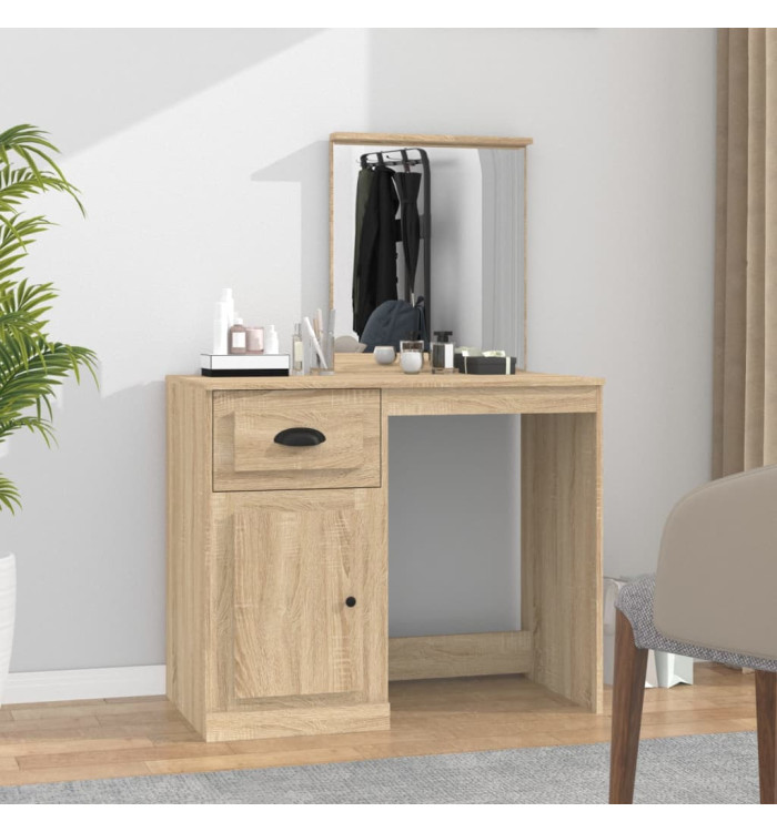 Coiffeuse avec miroir chêne sonoma 90x50x132,5 cm | Mobilier & Déco