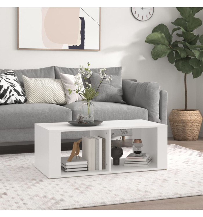 Table basse Blanc 100x50x36 cm Bois d'ingénierie | Mobilier & Déco