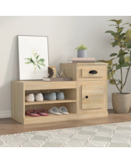 Armoire à chaussures chêne sonoma 100x42x60cm bois d'ingénierie | Mobilier & Déco