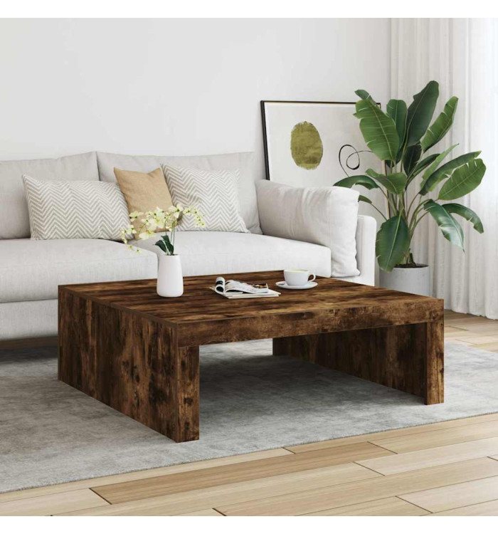 Table basse Chêne fumé 100x100x35 cm Bois d'ingénierie | Mobilier & Déco
