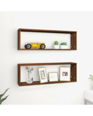 Étagères murales cubiques 2 pcs Chêne marron 80x15x26,5 cm | Mobilier & Déco