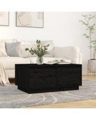 Table basse Noir 80x50x35 cm Bois massif de pin | Mobilier & Déco
