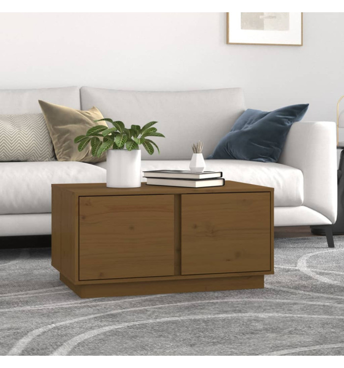 Table basse Marron miel 80x50x40 cm Bois massif de pin | Mobilier & Déco