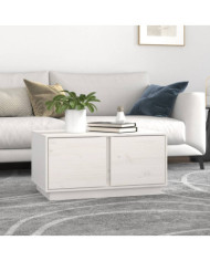 Table basse Blanc 80x50x40 cm Bois massif de pin | Mobilier & Déco