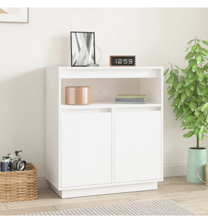 Buffet Blanc 70x34x80 cm Bois massif de pin | Mobilier & Déco