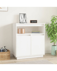 Buffet Blanc 70x34x80 cm Bois massif de pin | Mobilier & Déco