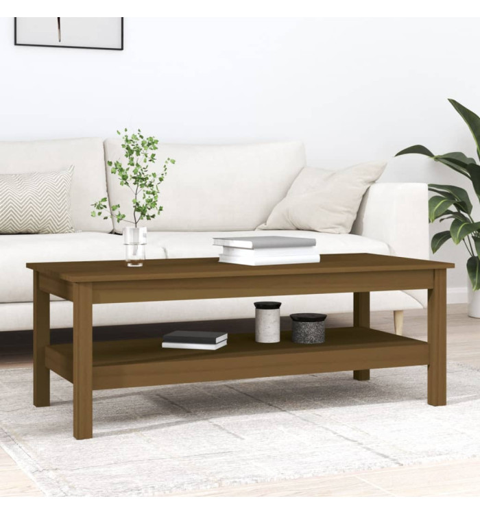 Table basse Marron miel 110x50x40 cm Bois massif de pin | Mobilier & Déco