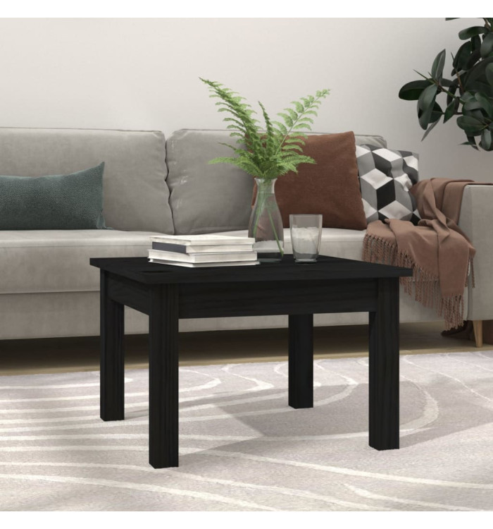 Table basse Noir 45x45x30 cm Bois massif de pin | Mobilier & Déco