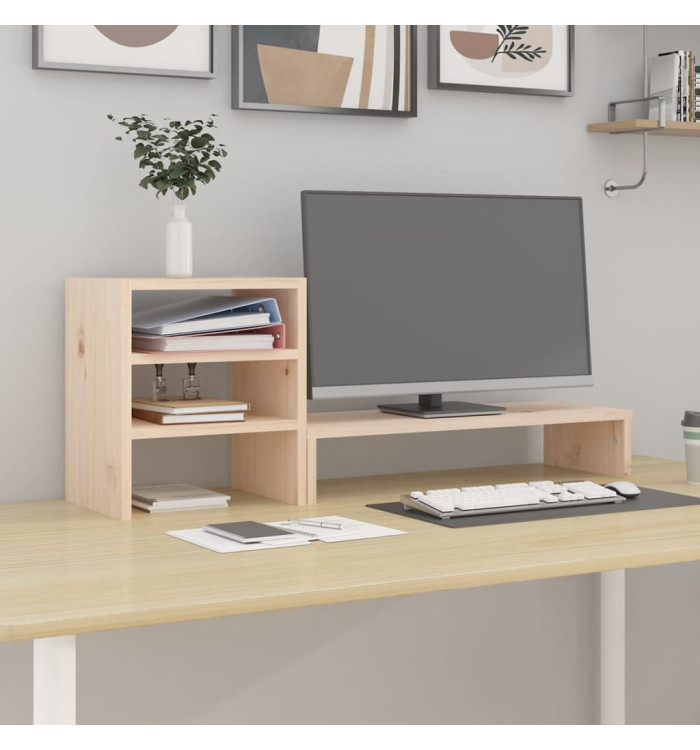Support pour moniteur 81x20x30 cm Bois de pin solide | Mobilier & Déco