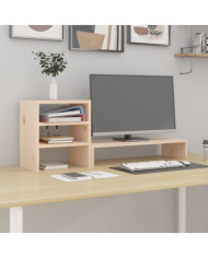Support pour moniteur 81x20x30 cm Bois de pin solide | Mobilier & Déco