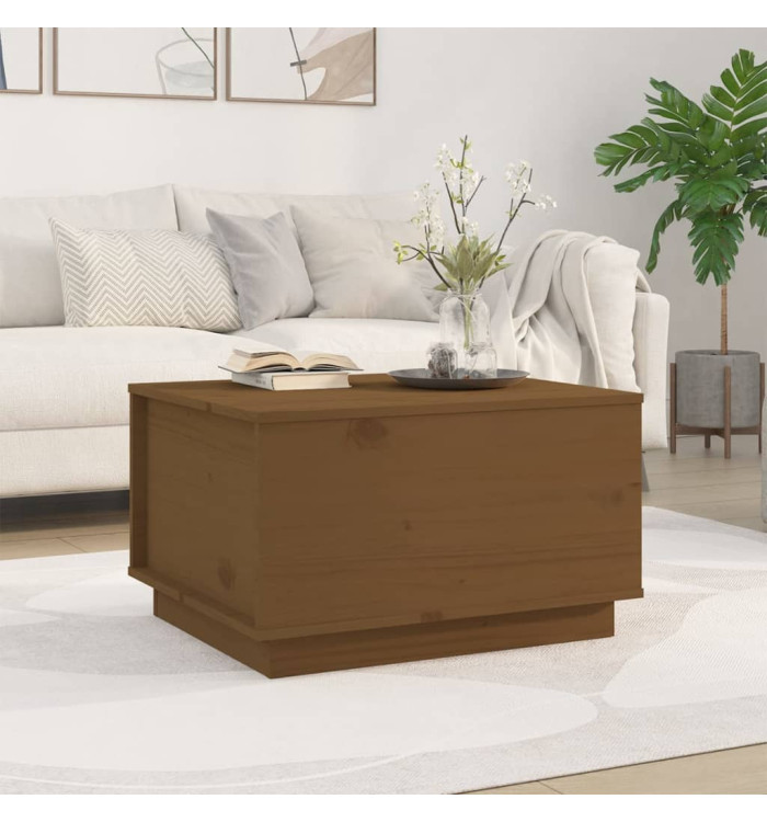 Table basse Marron miel 60x50x35 cm Bois massif de pin | Mobilier & Déco