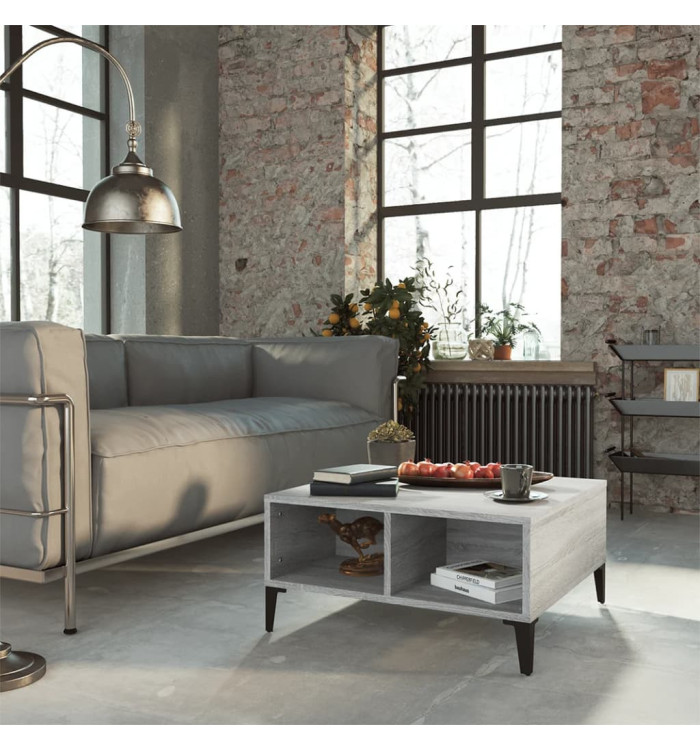 Table basse sonoma gris 60x60x30 cm bois d'ingénierie | Mobilier & Déco