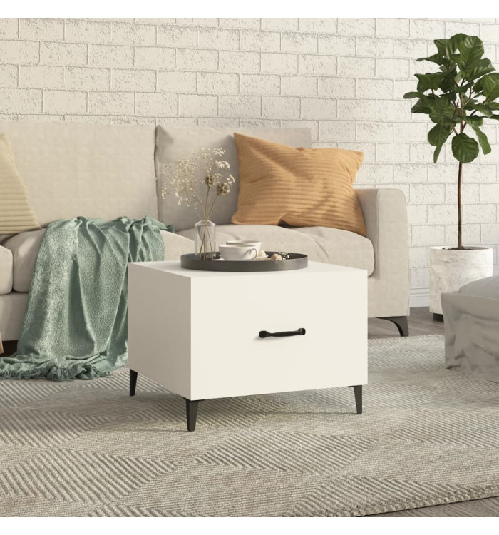 Table basse avec pieds en métal Blanc 50x50x40 cm | Mobilier & Déco