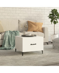 Table basse avec pieds en métal Blanc 50x50x40 cm | Mobilier & Déco