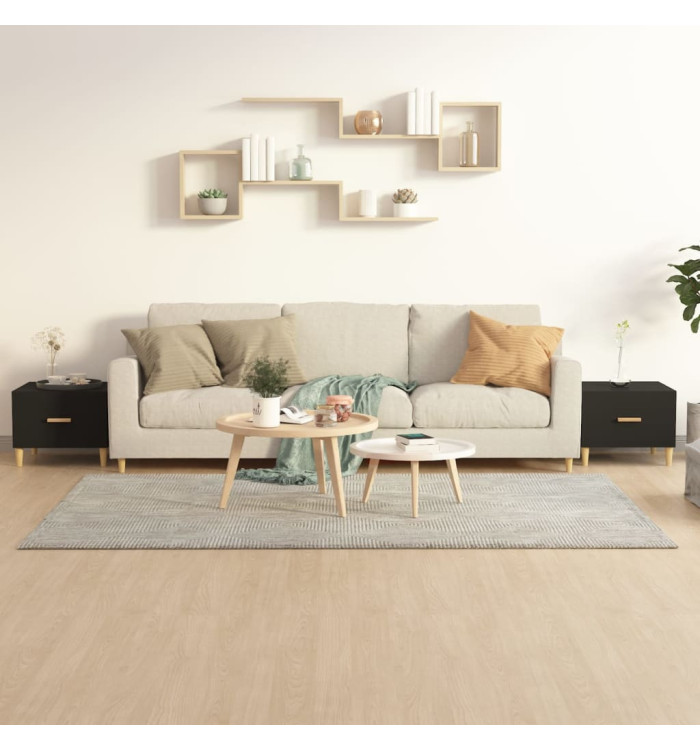 Tables basses 2 pcs noir 50x50x40 cm bois d'ingénierie | Mobilier & Déco