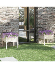 Jardinières 2 pcs Blanc 70x70x70 cm Bois de pin massif | Mobilier & Déco