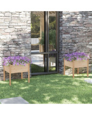 Jardinières d'extérieur 2 pcs 70x70x70 cm bois de pin massif | Mobilier & Déco